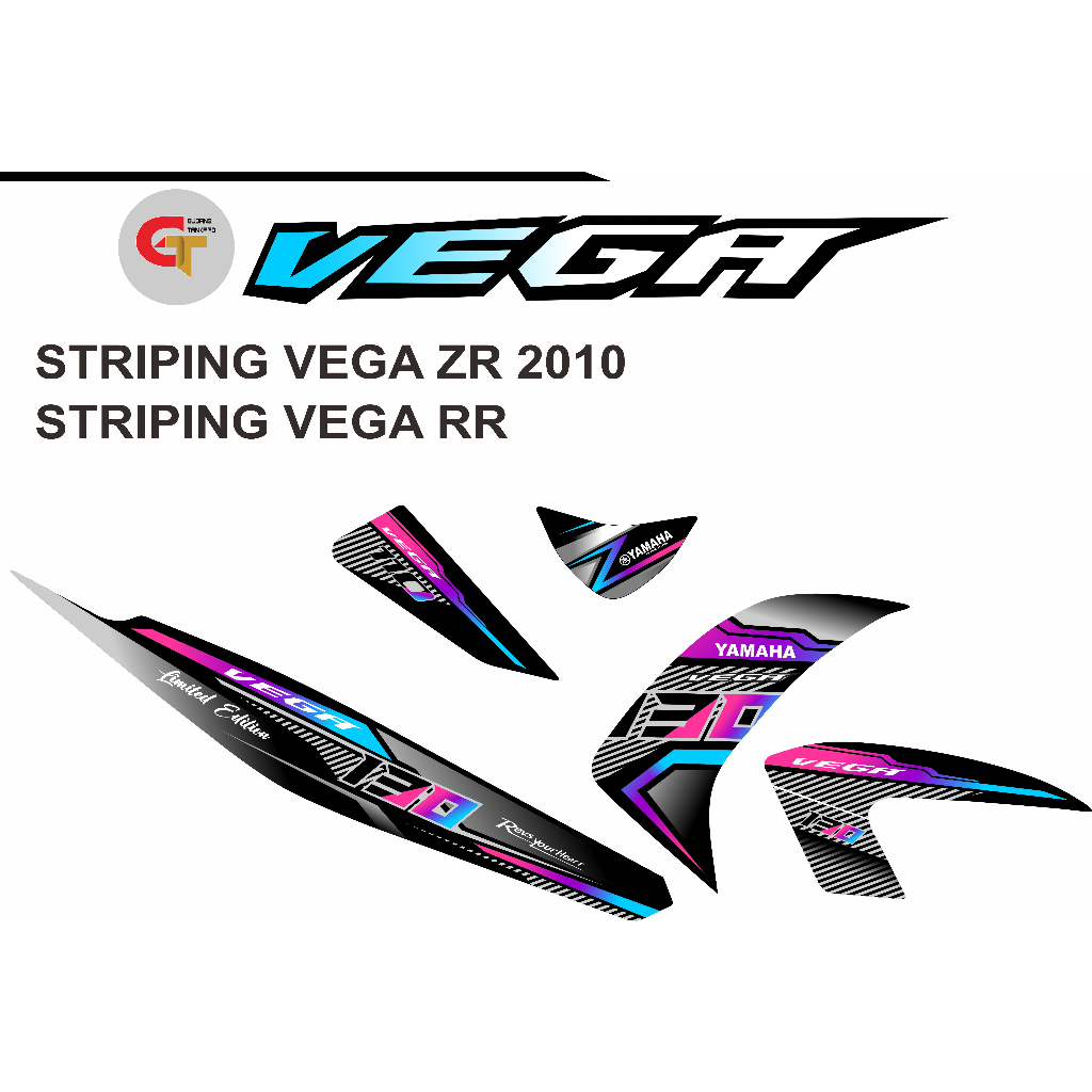 STRIPING VEGA ZR / VEGA RR STIKER VARIASI YAMAHA VEGA ZR . RR MOTIF RAIBOW