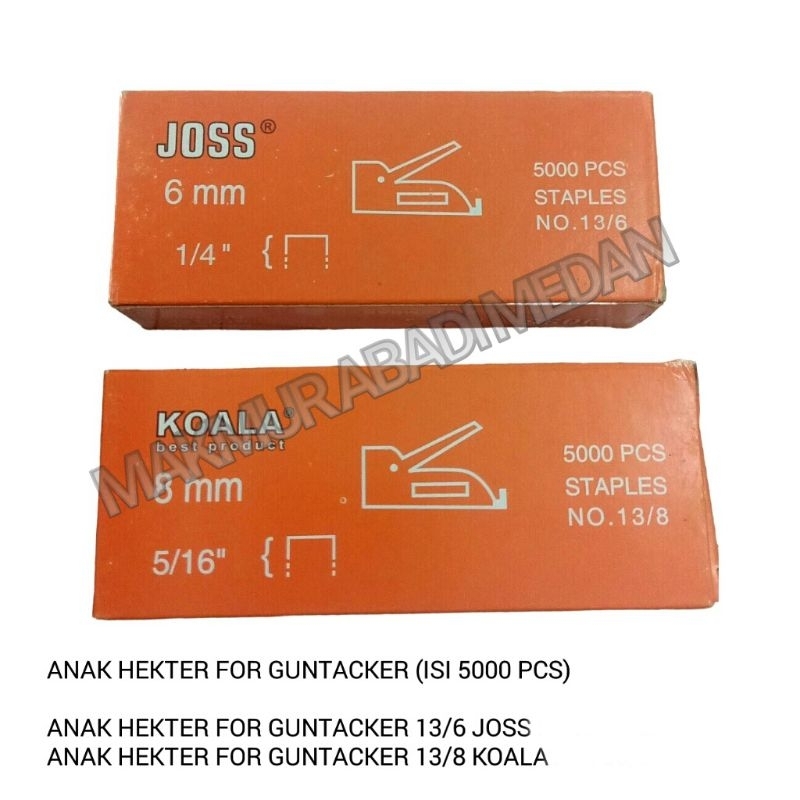 

Anak Hekter For Gun Tacker 13/6 Joss/ 13/8 Koala/Isi Hekter Tembak/Staples