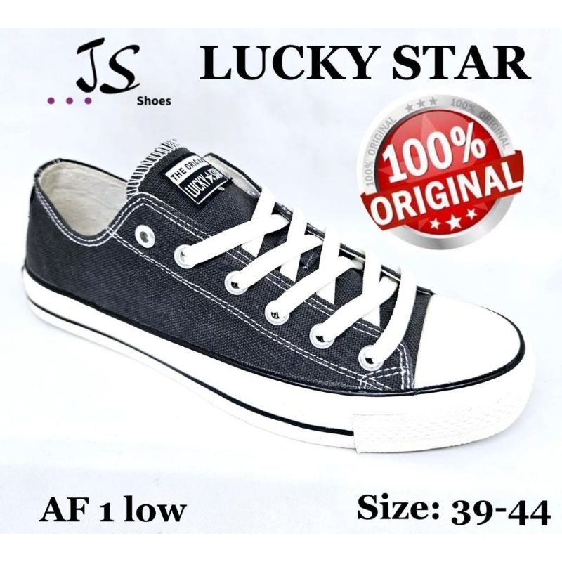 LUCKY STAR AF1 LOW - SEPATU SNEAKERS CANVAS TALI PRIA DEWASA MERK LUCKY STAR ORIGINAL