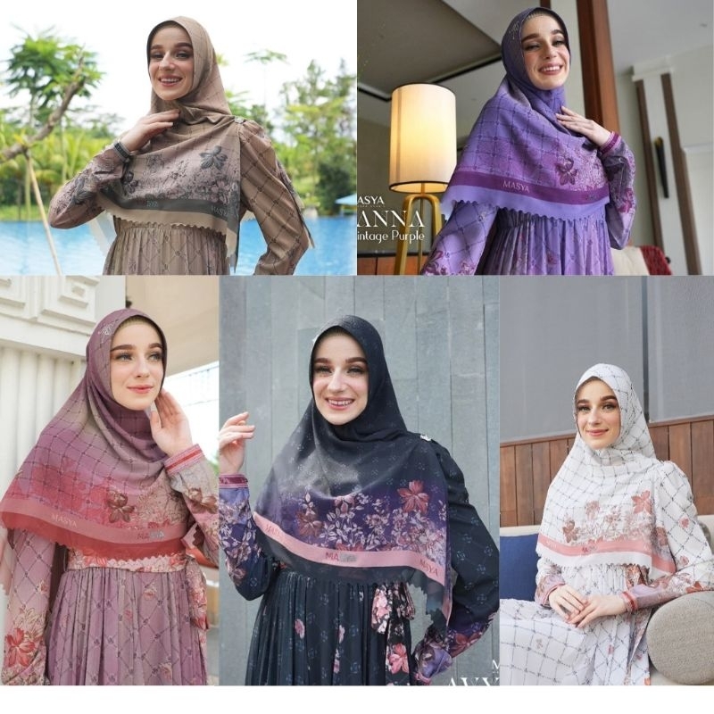 MADENIA SYARI By MASYA - Jilbab Hijab Kerudung Khimar Scarf Instan Voal Premium Lasercut Laser Cut M