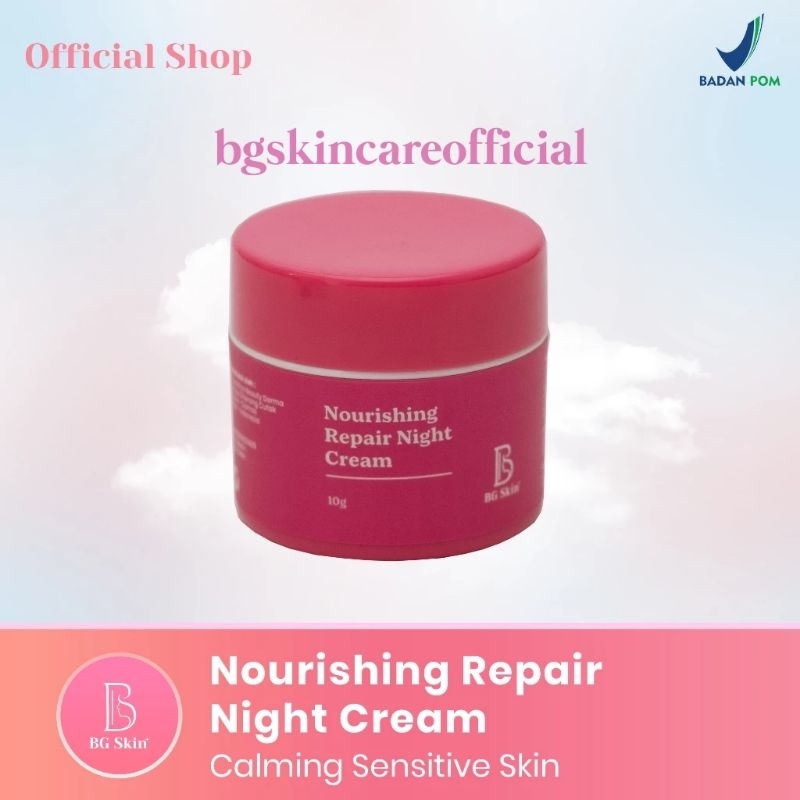 NOURISHING REPAIR NIGHT CREAM PLATINUM BG SKIN | KRIM MALAM BEAUTY GLOW SKINCARE ORIGINAL