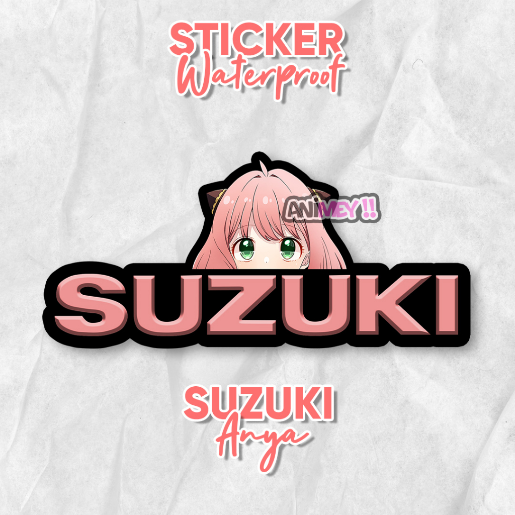 

Stiker Anya Forger Logo Suzuki / Stiker Anime Waterproof