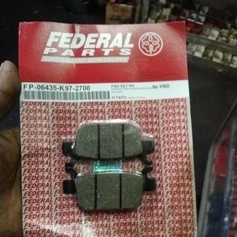 kampas rem belakang pcx federal original
