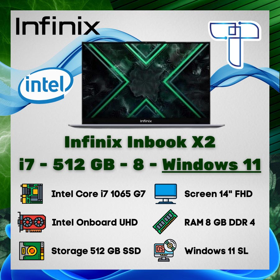 Infinix Inbook X2 Laptop - i7 - 512 GB - 8 - Windows 11