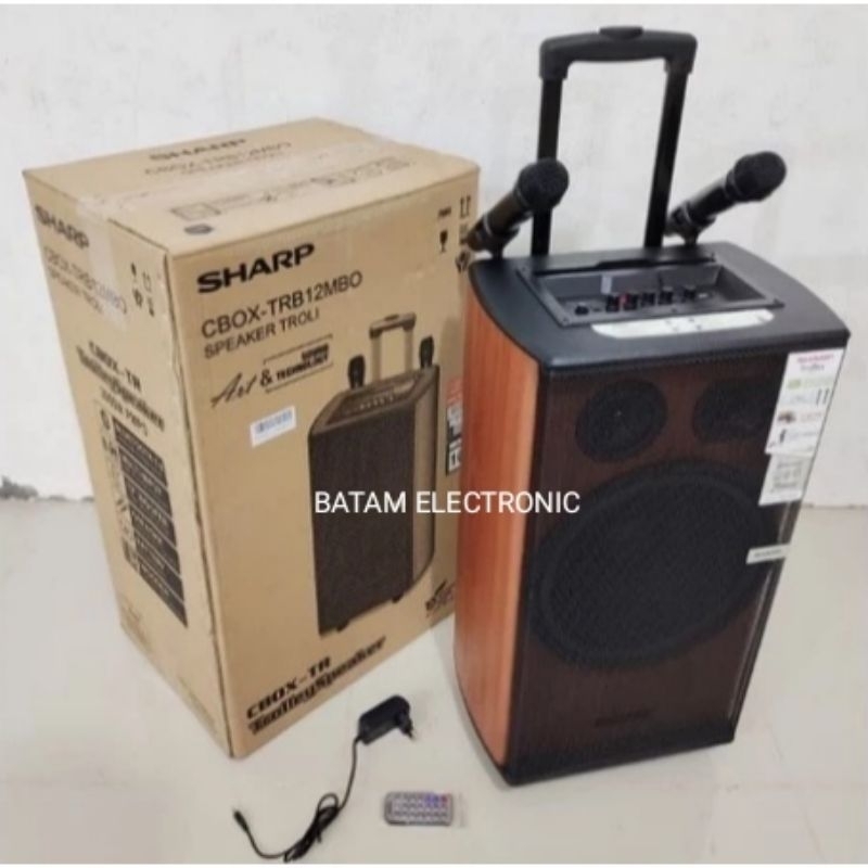 SPEAKER ACTIVE SHARP 12 INCH PORTABLE CBOX-TRB12MBO BLUETOOTH TROLLEY