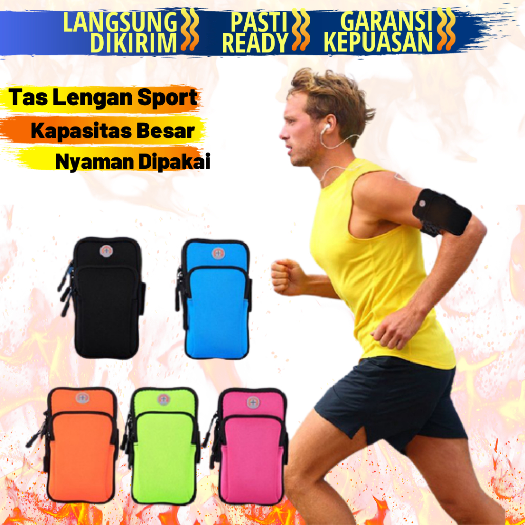Sport Arm Band Armband Tas Lengan Keren Olahraga Musik Handphone Sport Armband Hp Tas Hp Olahraga Te