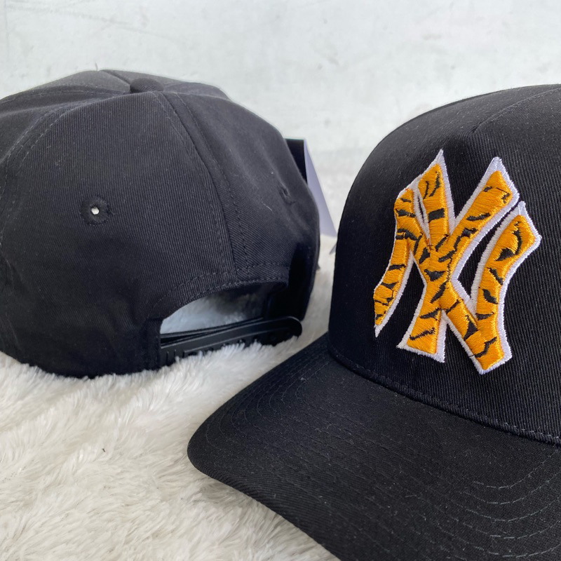 TOPI NY HITAM LOGO BORDIR KUNING ORIGINAL PREMIUM