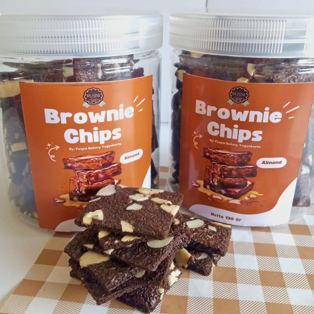 

Brownies Chips - Brownies Crispy - Keripik Brownies - Camilan Brownies Coklat 130 Gram (Puspa Bakery)