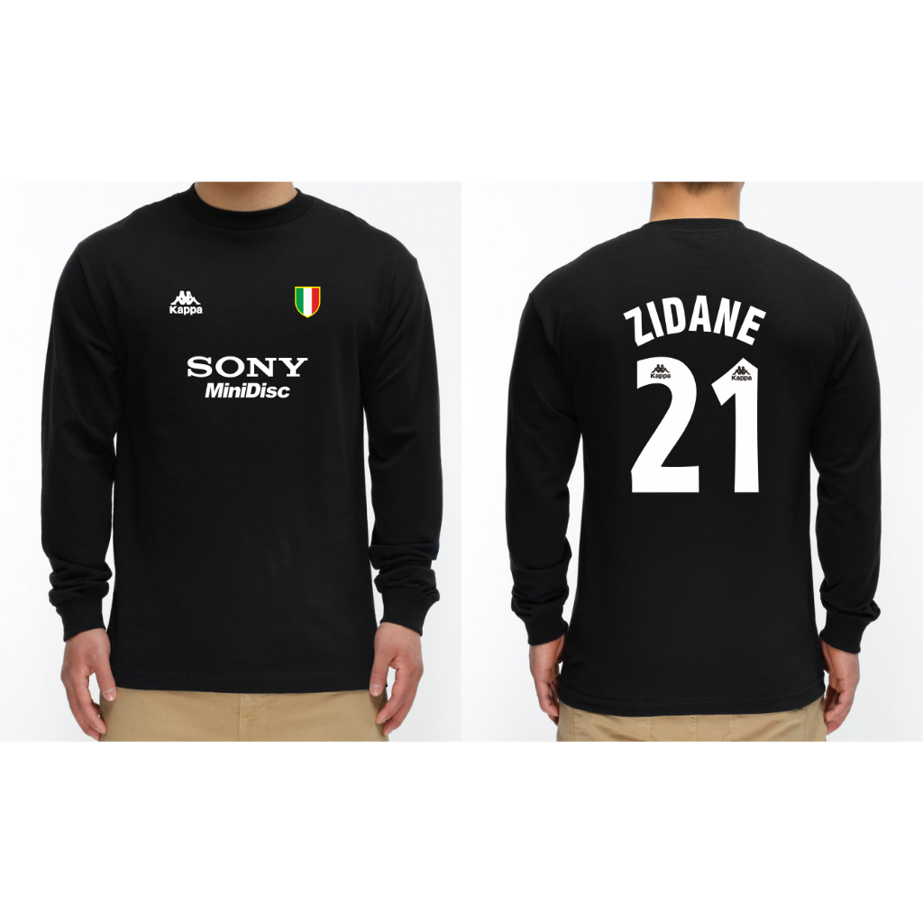 T-SHIRT KAOS JUVENTUS ZINEDINE ZIDANE LENGAN PANJANG