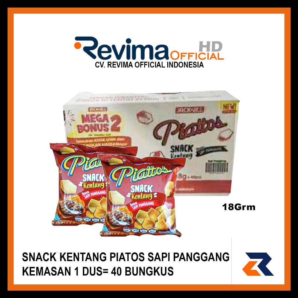 

Snack Kentang PIATTOS SNACK 20gr Kemasan 1 Dus isi 40 Bungkus