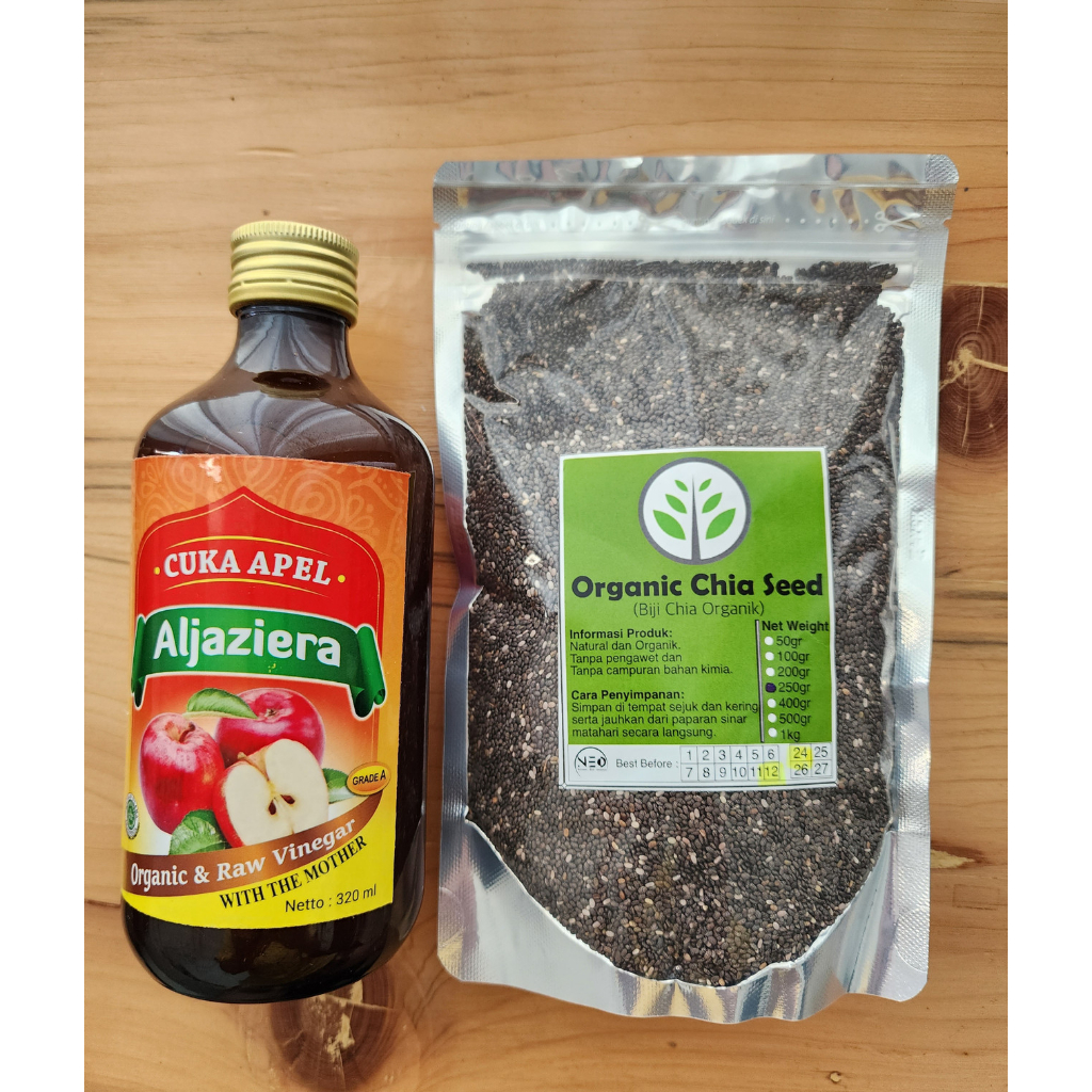 

Organik Chia Seed 250gr + Cuka Apel 330ml (Pahe Neo 6) Paket bundling minuman sehat dan enak wijen