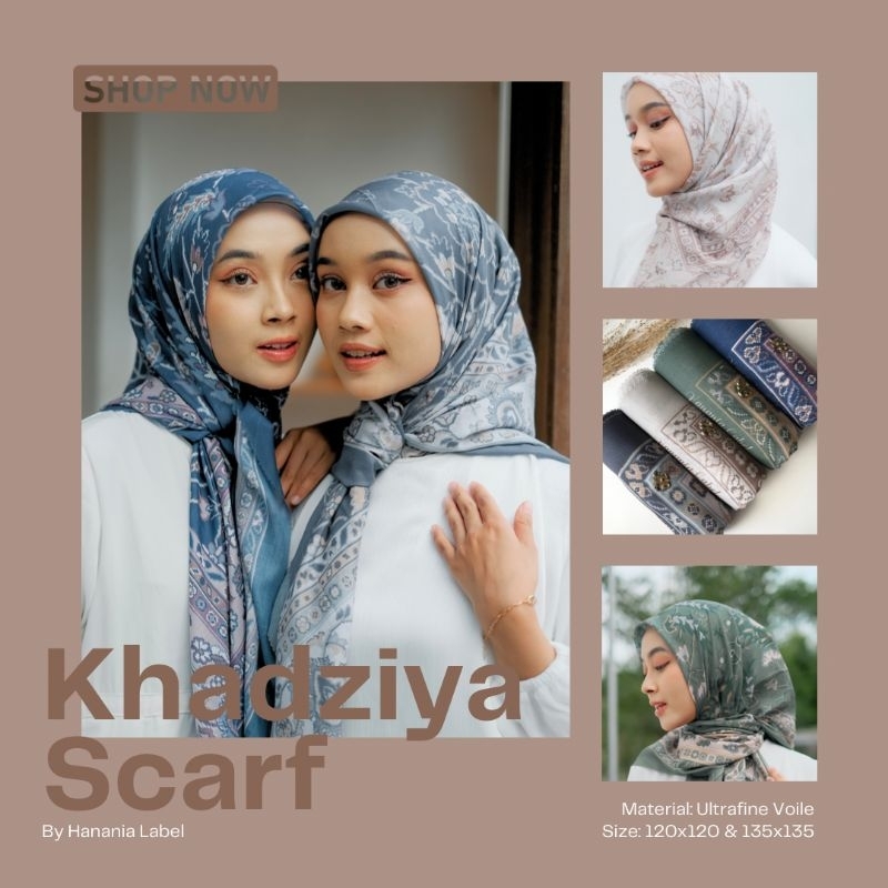 HANANIA LABEL - KHADZIYA SCARF | VOAL MOTIF PRINTING ULTRAFINE TRYSPAN 120CM & SYARI 135CM JILBAB HI