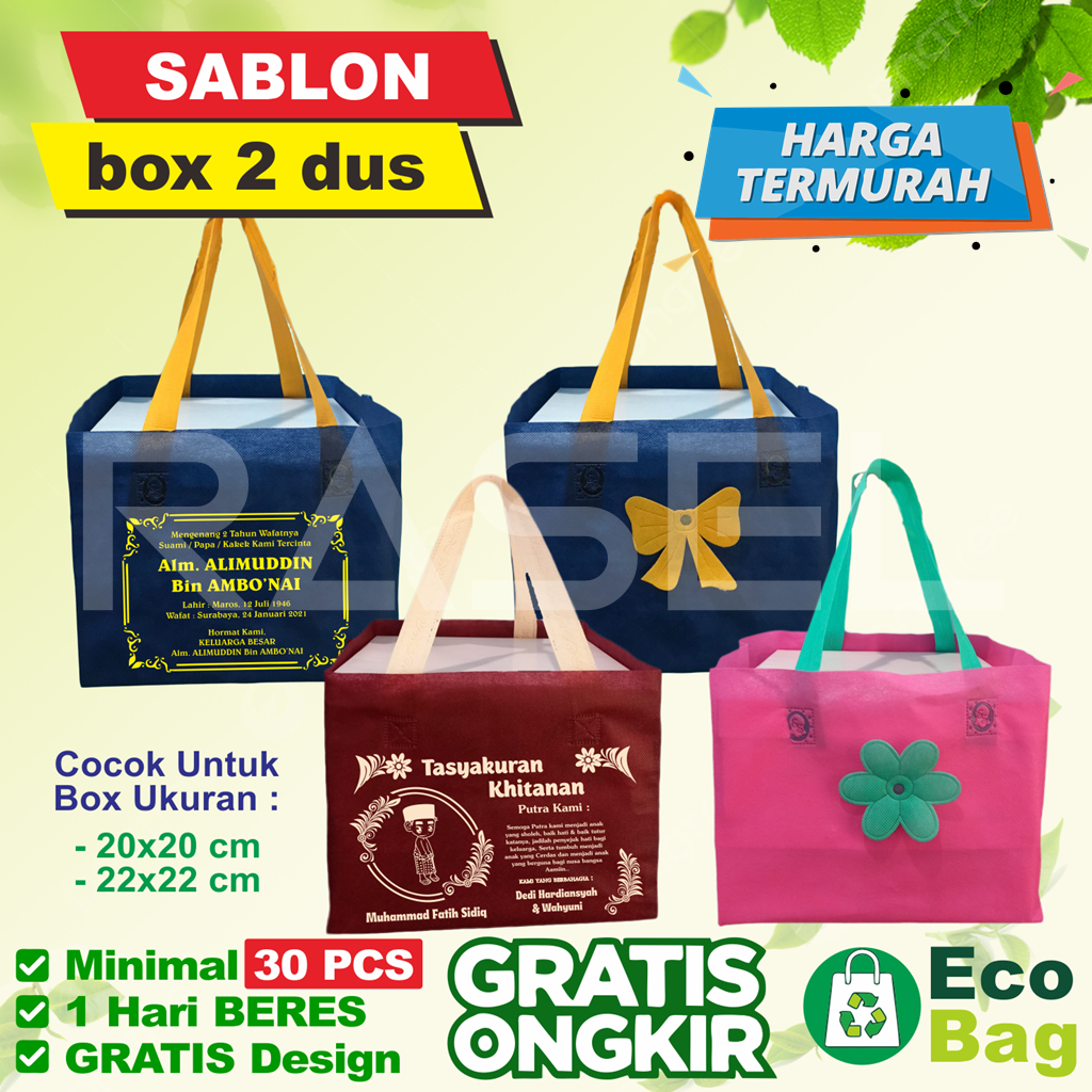 

1 hari BERES sablon custom dus box 18x18 20x20 22x22