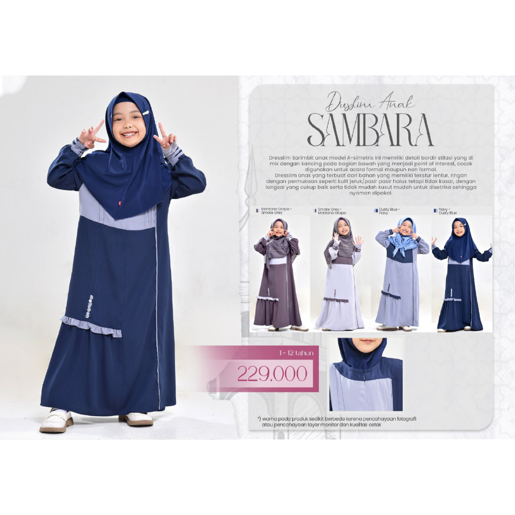 Rabbani - Dresslim anak Sarang Sambara Sarimbit / Gamis Dresslim Anak Rabbani Sarimbit Terbaru Dijua