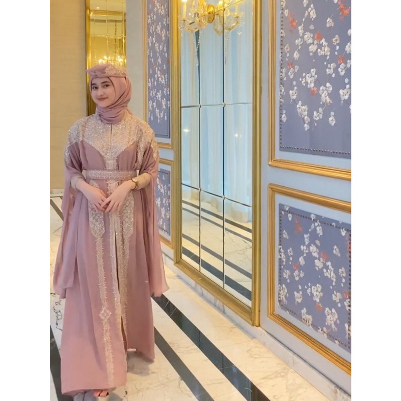 Real Pick Kaftan MEERA Kaftan Lebaran Kaftan Pesta Gratis Inner Belt Dan turban