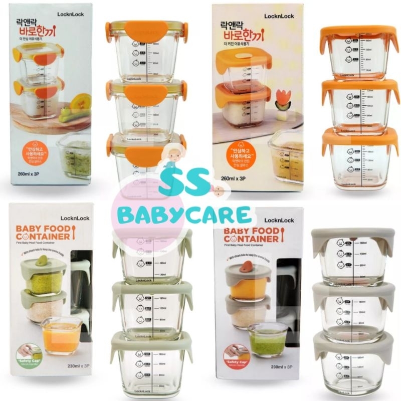 LocknLock Baby Food Container Borosilicate Glass / Lock & Lock Oven Glass Baby Food Container / Lock