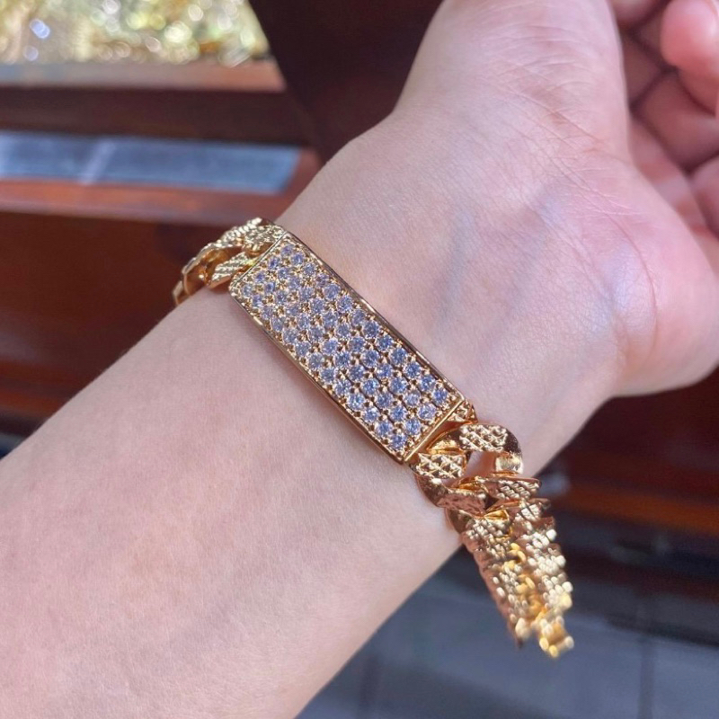 gelang rantai sisik naga plat lapis emas