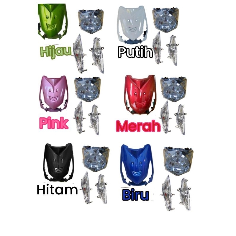 tameng panel dan lampu reflektor+sen Honda beat karbu lama variasi warna