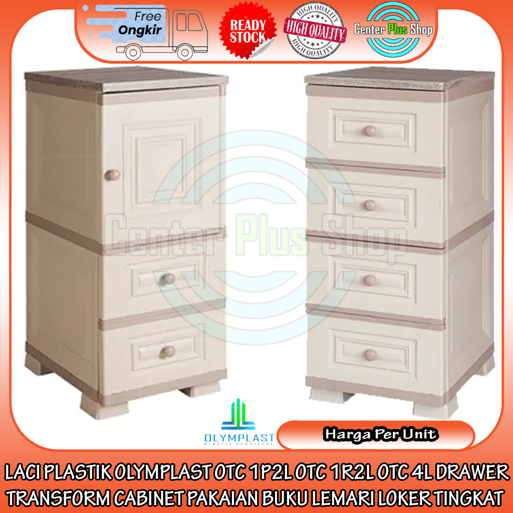 [INSTAN] LACI PLASTIK OLYMPLAST OTC 1P2L OTC 1R2L OTC 4L DRAWER TRANSFORM CABINET TEMPAT PENYIMPANAN