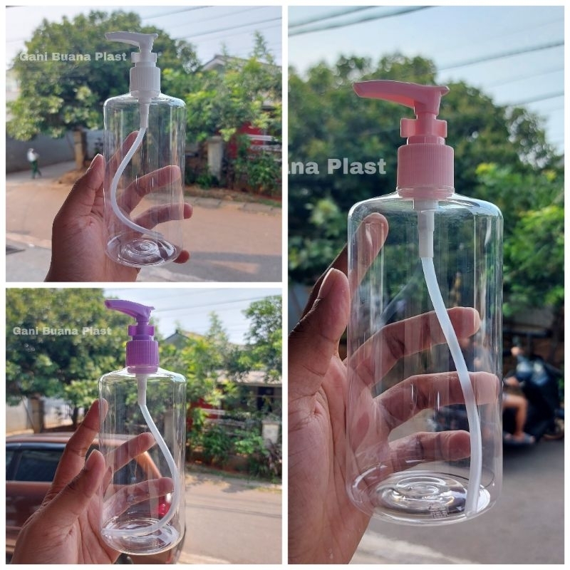 BOTOL PUMP 500ML PET/BOTOL PUMP 500ML CLEAR PUMP CLIP/BOTOL SABUN 500ML