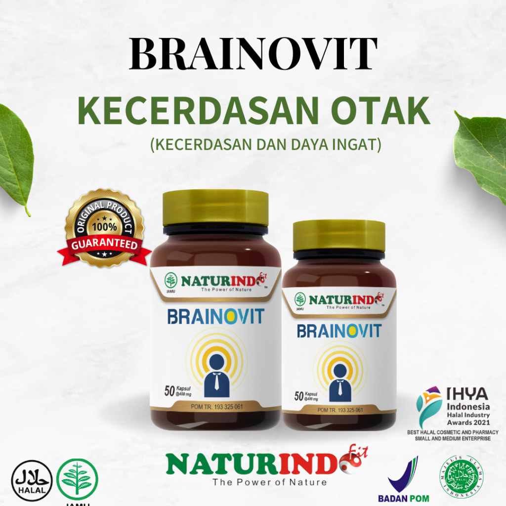 Obat Herbal Tingkatkan Kecerdasan Daya Ingat Vitamin Otak Anak Cerdas dan Dewasa Brainovit Naturindo