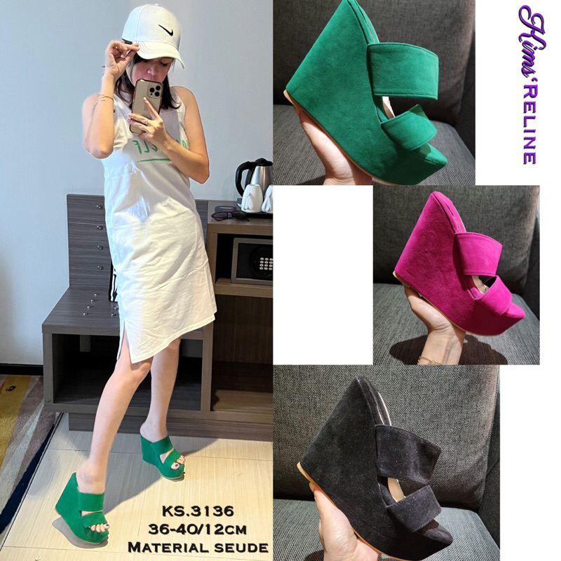 ks 3136 Wedges 12cm suede/ Wedges Fashion 12cm