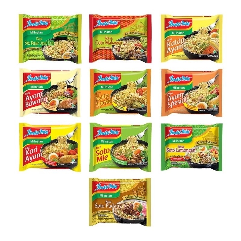 

Indomie Goreng Kuah Ayam Bawang Rendang Geprek Soto Kari 5pcs