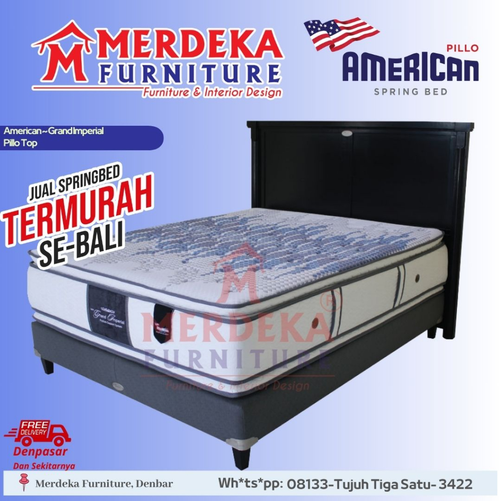 Kasur American ~ Grand Imperial Pillo Top | Spring Bed 160x200|