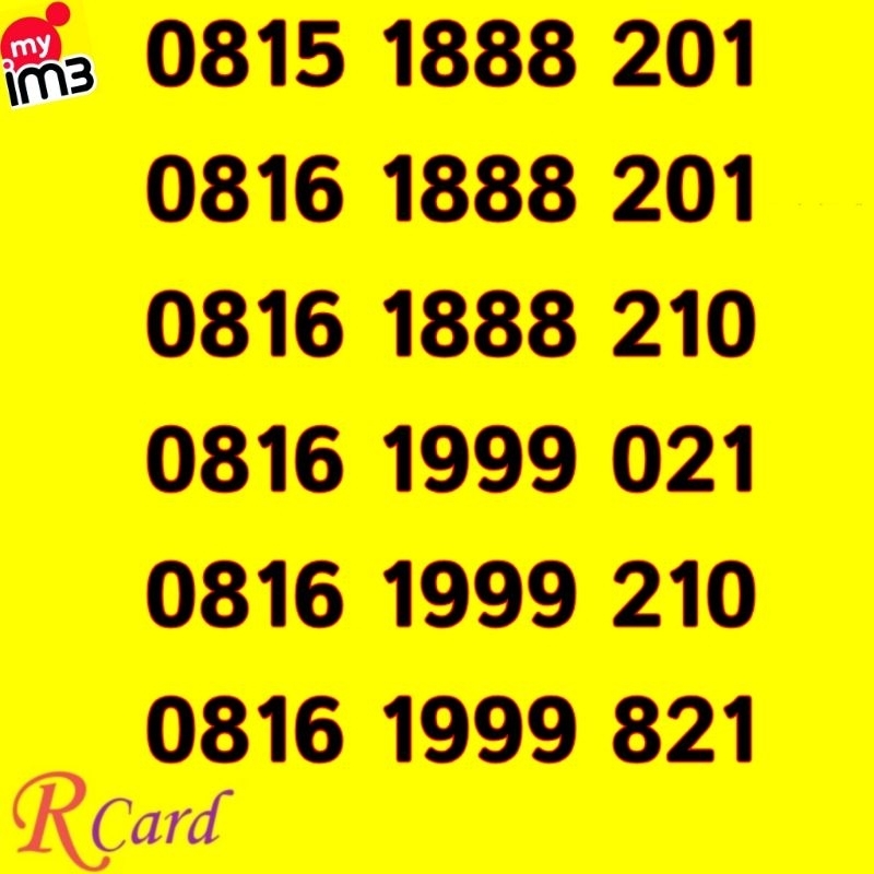 Perdana Nomor Cantik Indosat im3 11 Digit 1888 1999 021 201 210 821