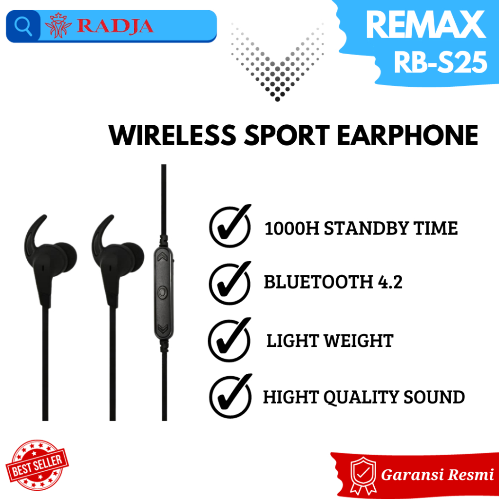 Remax RB-S25 Wireless Sports Earphone Headset Bluetooth