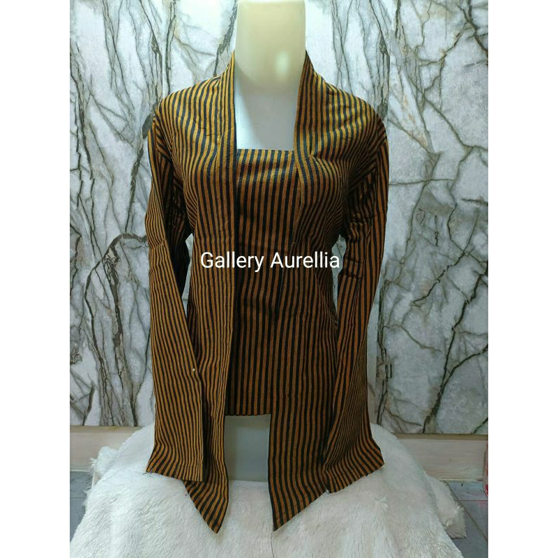 Kebaya Lurik Garis Kecil Wanita Dewasa / Kebaya Kutubaru / Pakaian Adat Jawa