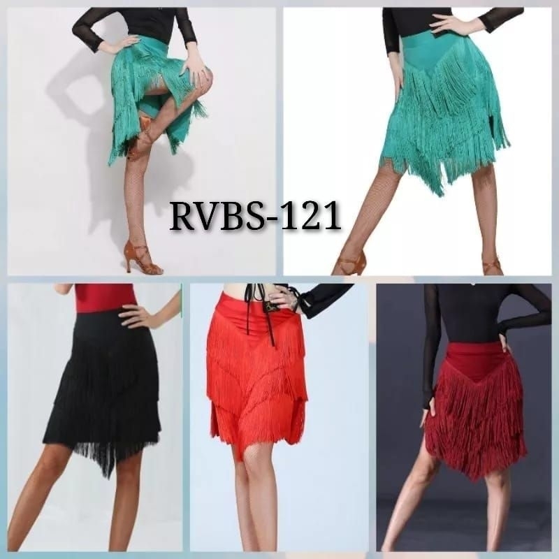 Rok Rumbai V Belah Samping Rok Line Dance Belly Dance Salsa Latin Kostum Model Terbaru Terlaris RVBS