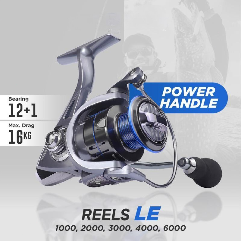 LINNHUE New Spinning Reel LE1000-6000 Fishing Reel Dark blue 5.2:1 High Speed 8kg Max Drag For Reel 