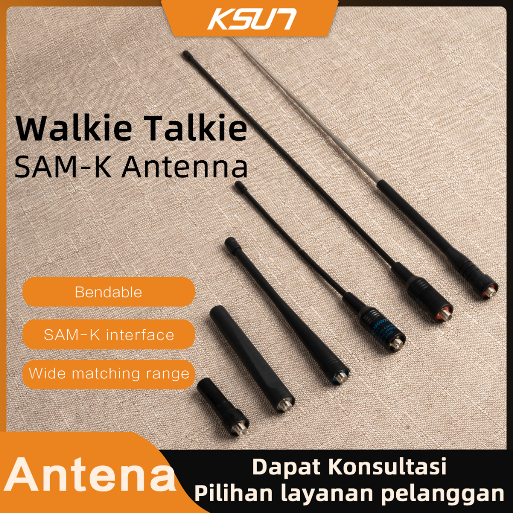 KSUN ANTENAHT Walkie Talkie/ Antena Tarik Teleskopik Radio HT Walkie Talkie / Antena Jarak Jauh / An