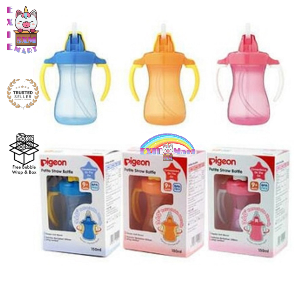 PIGEON PETITE STRAW BOTTLE 150 ML - BOTOL MINUM BAYI - BOTOL MINUM BAYI SEDOTAN