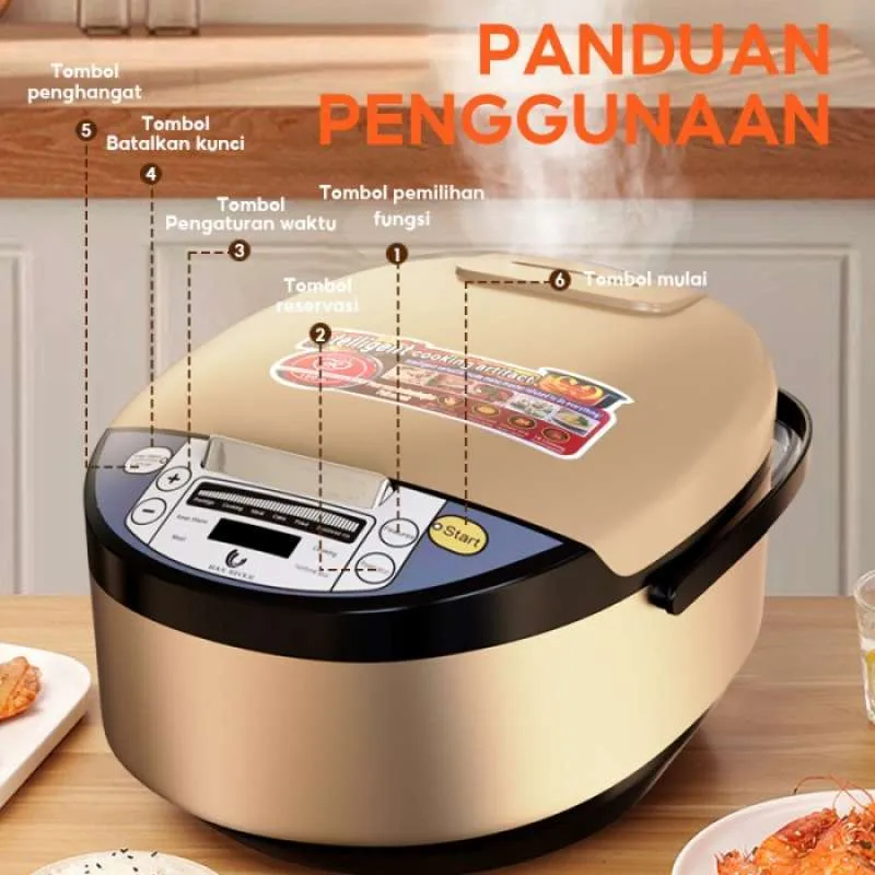HAN RIVER HRRC0001 Rice Cooker Hanriver HRRC-0001 Rice Cooker/magiccom Kontrol sentuh 2L - GOLD