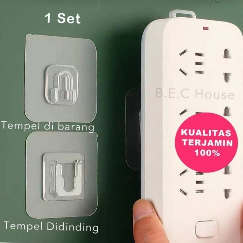 Hook Gantung Colokan Listrik Serbaguna Penahan Kabel Listrik Tempel - HOOK GANTUNG