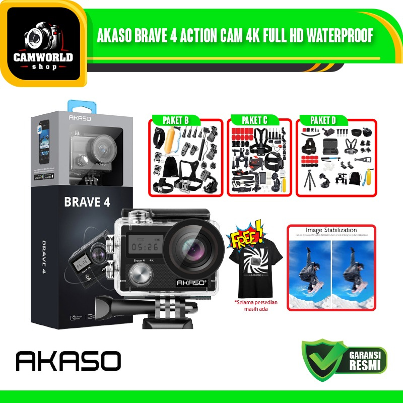 AKASO Brave 4 Action Camera 4K 20MP Waterproof 40m EIS