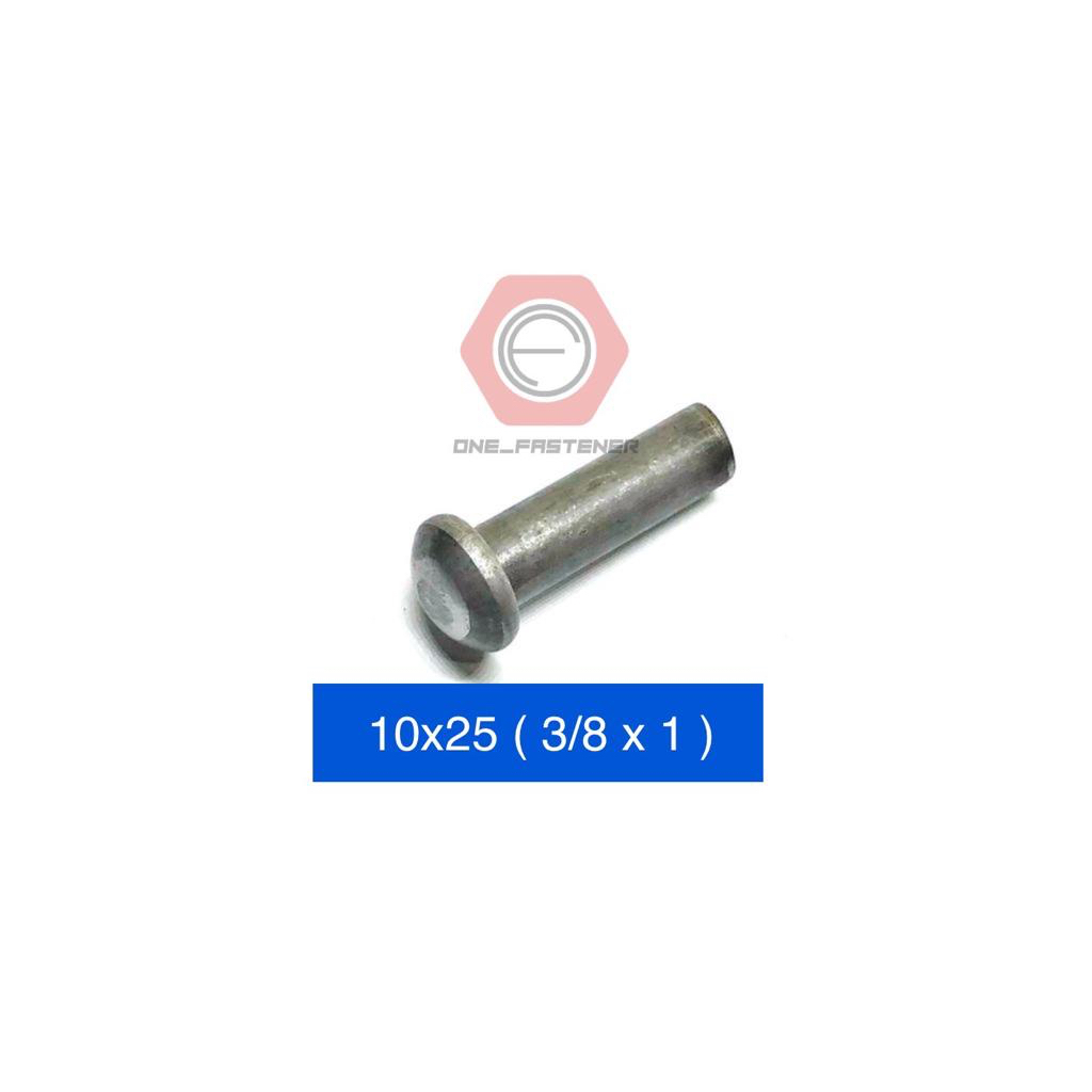 Paku Keling M10x25 Besi Kepala Bulat rivet Jembatan 10mm 2.5cm 3/8x1 PKB