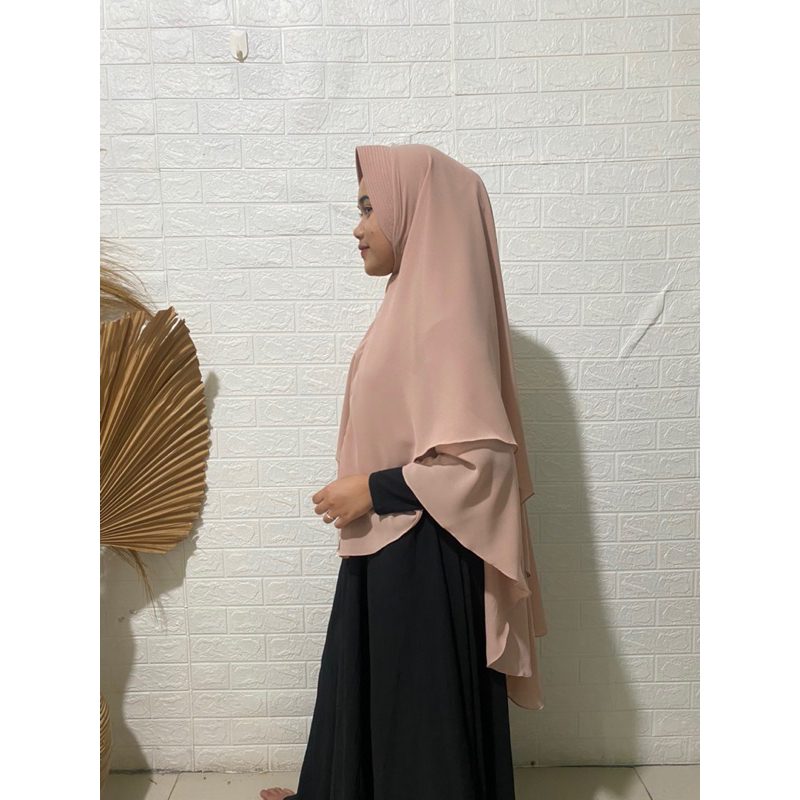RB Khimar Ceruty 2 Layer Classy Payet Mutiara XL