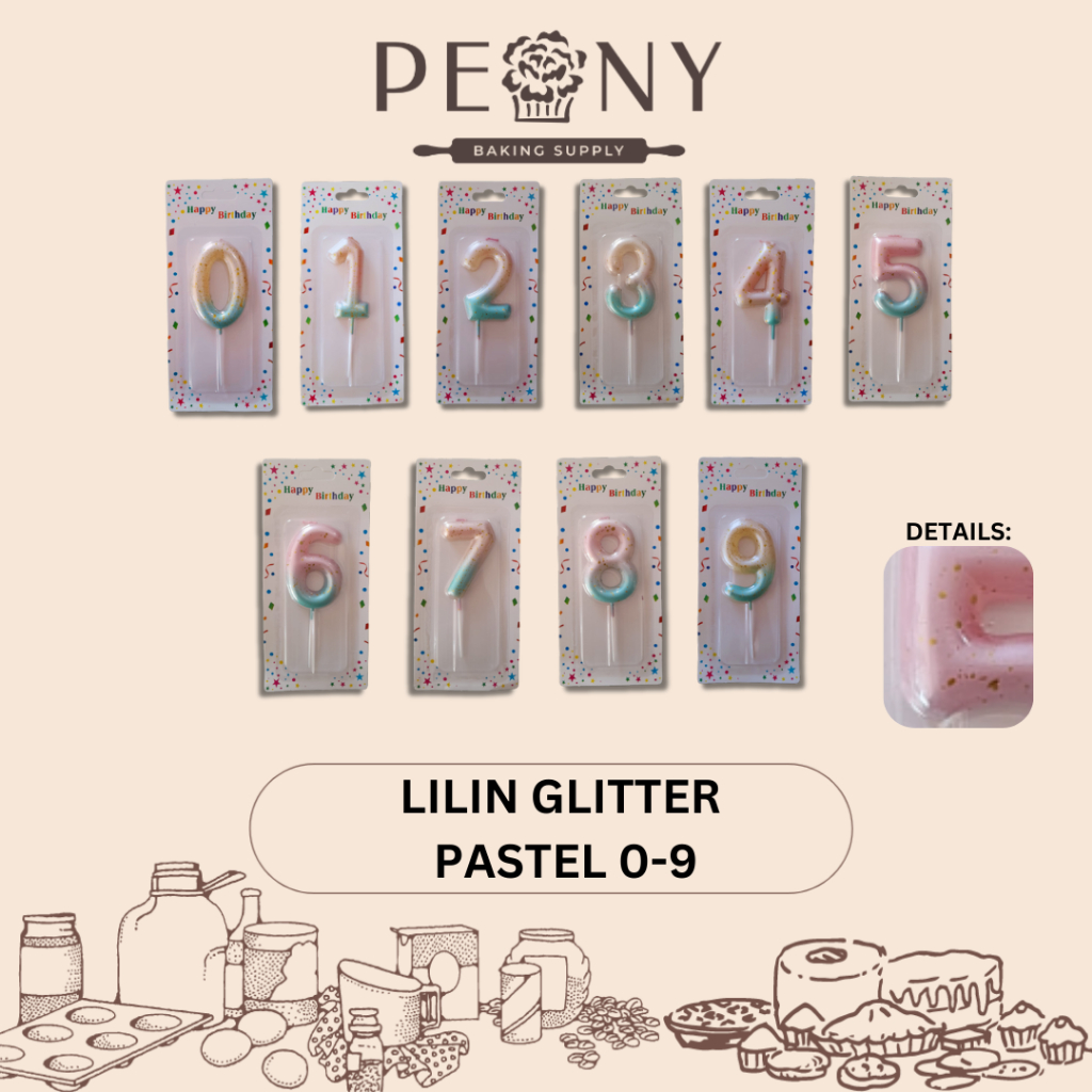 

LILIN ANGKA GLITTER PASTEL