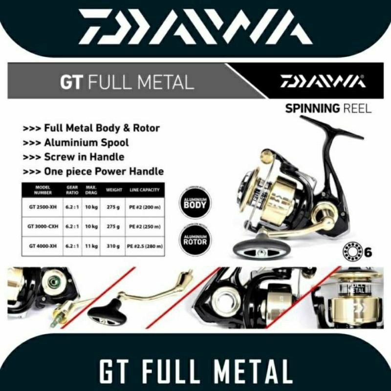 Reel Daiwa GT 2500 XH Daiwa GT 3000 Daiwa GT 4000