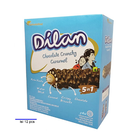 

Dilan - Chocolate Crunchy Caramel Rolls - 1 kotak isi 12 pcs