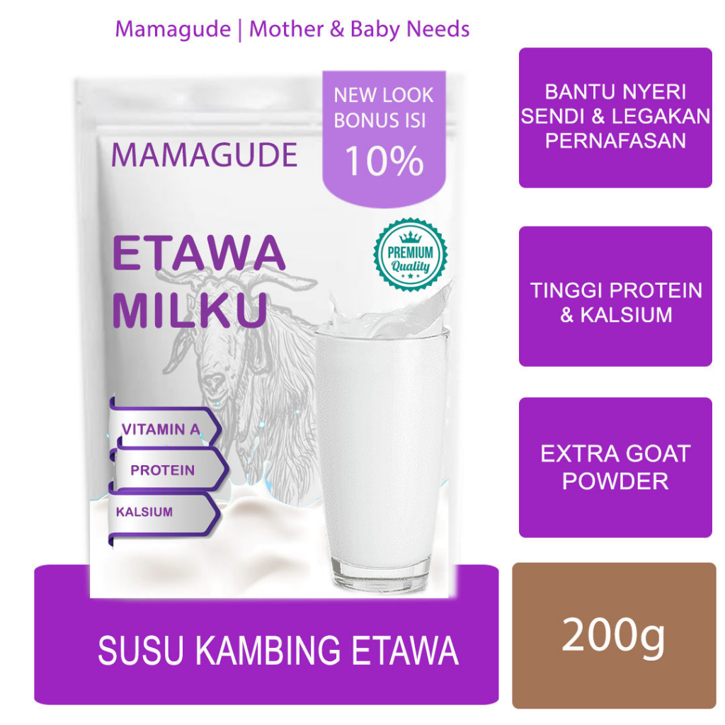 

Susu Kambing Etawa Bubuk 1kg Asi Booster Penggemuk Badan Penambah Nafsu Makan Untuk Asam Urat Susu Sendi Tulang Etawalin Susu Kambing Etawa Mamagude