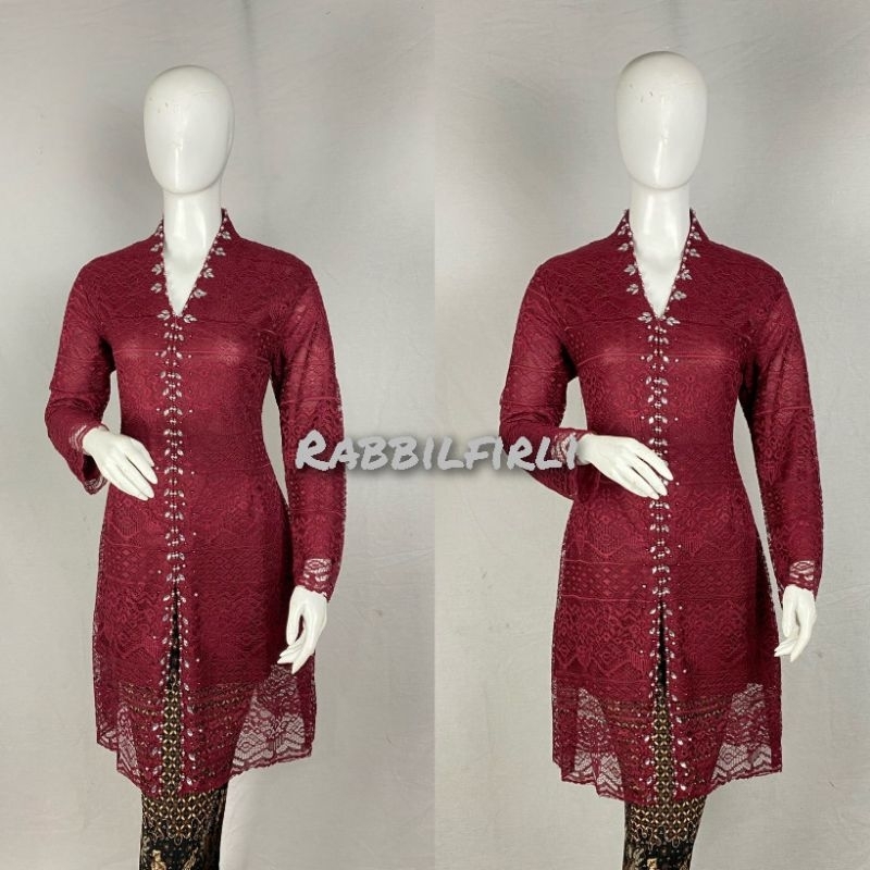 stelan kebaya malika Payet/kebaya moderen/kebaya pesta/borkat malika/ tunik atasan