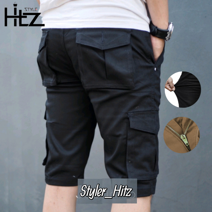 Celana Pendek Cargo Pria Kempol Gunung Bahan Melar Size 27- 44 Big Size Jumbo Cotton Twill