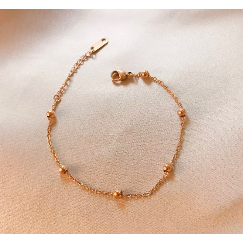 Mini boba bracelet / gelang boba titanium / gelang rantai boba titanium / gelang rantai bola titaniu