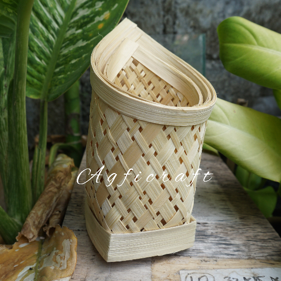 (1pcs Besar) Tenggok Bambu Tempat Tisu Tempat Sendok Anyaman Bambu Kerajinan Bambu