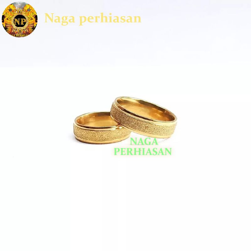 Cincin couple pasangan titanium Anti karat mirip emas 24k terlaris