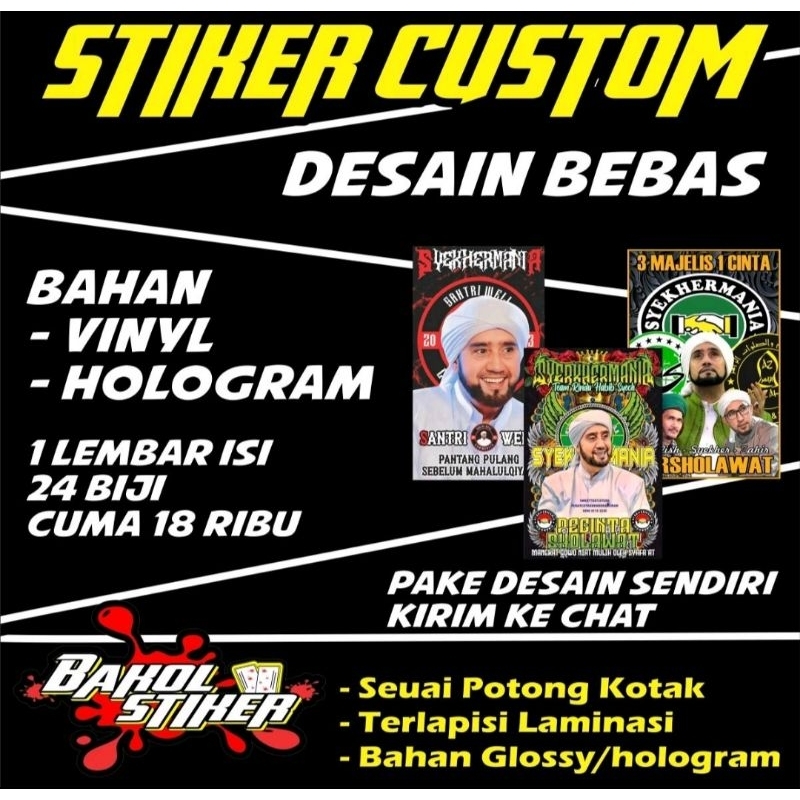 

STIKER CUSTOM I STIKER SYEKHERMANIA I STIKER AUDIO I STIKER TAHAN AIR I STIKER KELAS | Stiker Habib